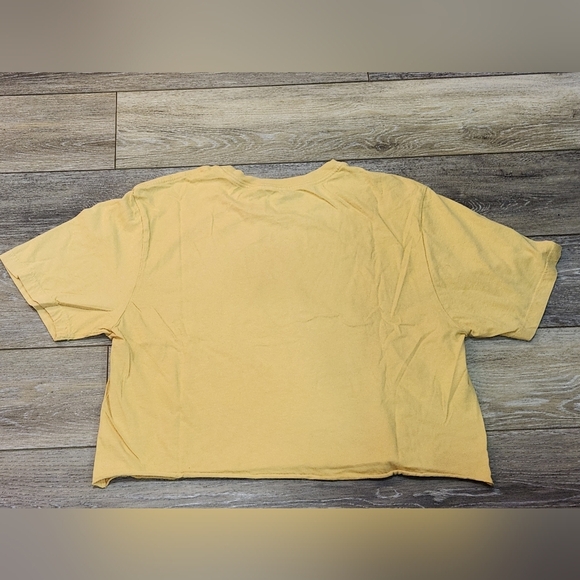 Bandit Butter Yellow Hippie Crop Shirt with Heart Design Size Large - Picture 3 of 7